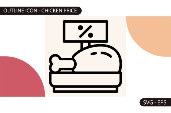 Chicken Price Icon: A Versatile Graphic for Handmade Businesses