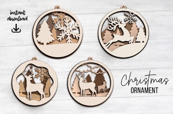 Christmas Balls Tree Ornament SVG for Laser Cutting Projects