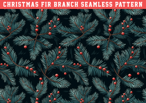 Christmas Fir Branch Pattern: A Versatile Graphic Design Freebie for Marketers