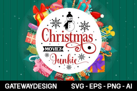 Christmas Movies Junkie Sign SVG Design: A Festive Graphic for Crafts and Branding