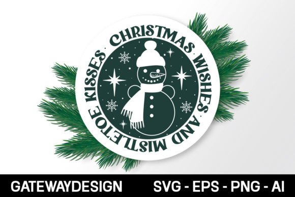 Christmas Wishes and Mistletoe Kisses: A Festive Graphic for Crafts & Creations