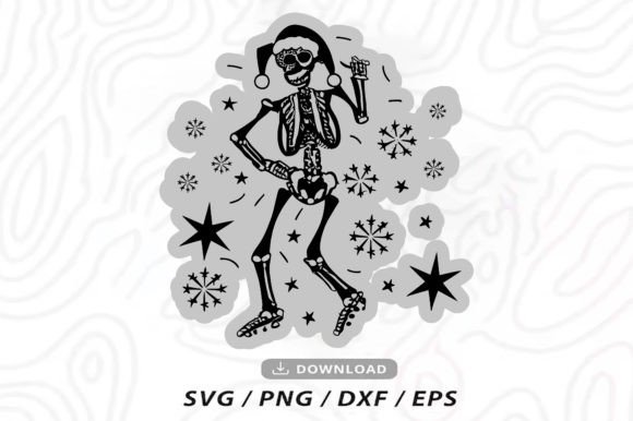 Dancing Christmas Skeleton SVG Vector: A Festive Graphic Design Asset for Crafts and Branding