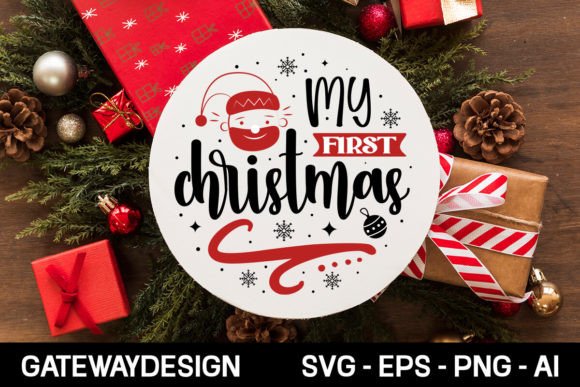 My First Christmas Sign SVG Design for Crafts and Graphics