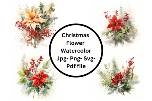 Watercolor Christmas Flower: A Graphic Design Asset for Festive Branding